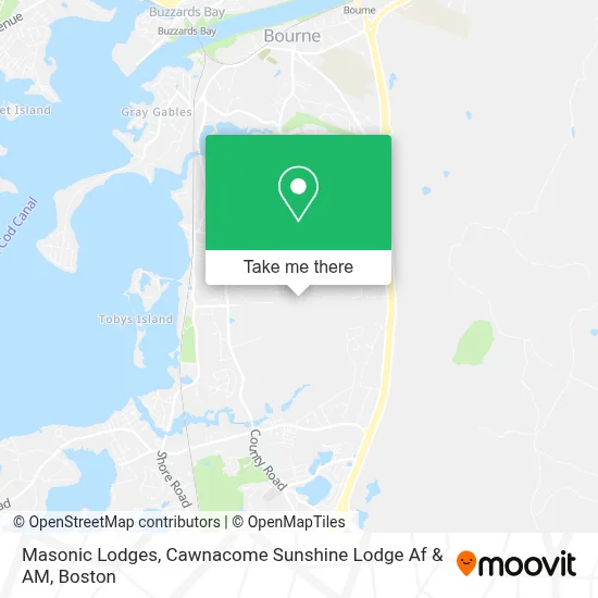 Masonic Lodges, Cawnacome Sunshine Lodge Af & AM map