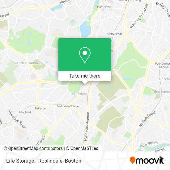 Life Storage - Roslindale map