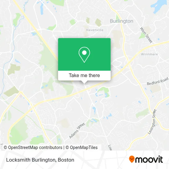 Locksmith Burlington map