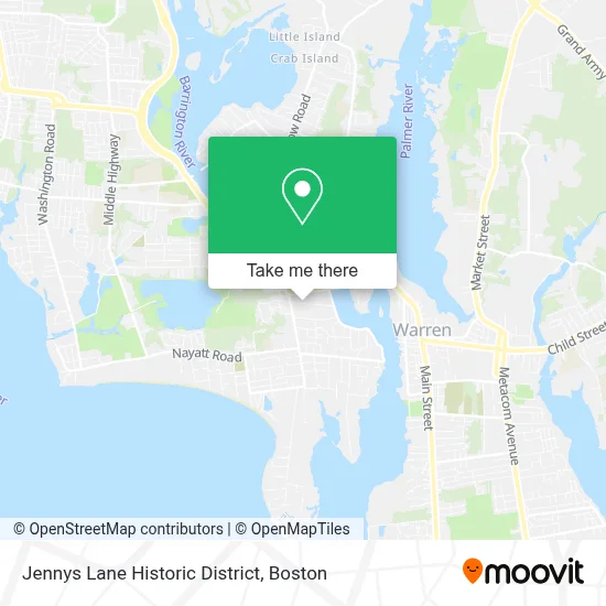 Jennys Lane Historic District map