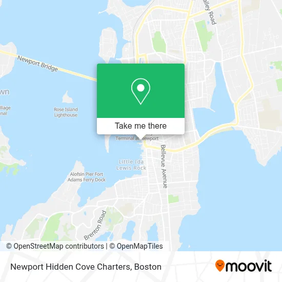 Newport Hidden Cove Charters map