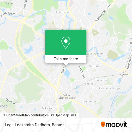 Legit Locksmith Dedham map