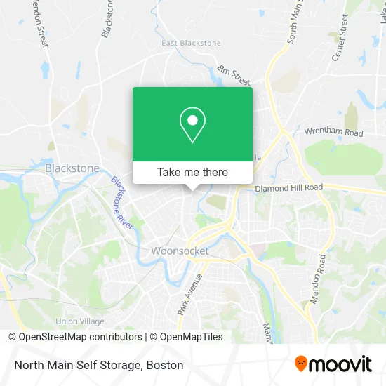 North Main Self Storage map