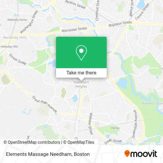 Elements Massage Needham map