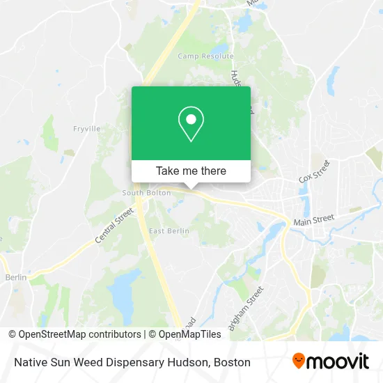 Native Sun Weed Dispensary Hudson map