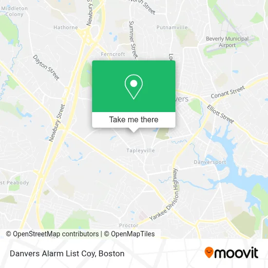 Danvers Alarm List Coy map