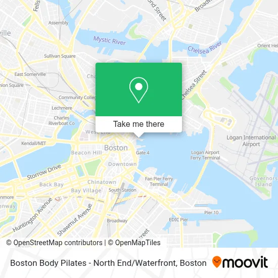 Boston Body Pilates - North End / Waterfront map