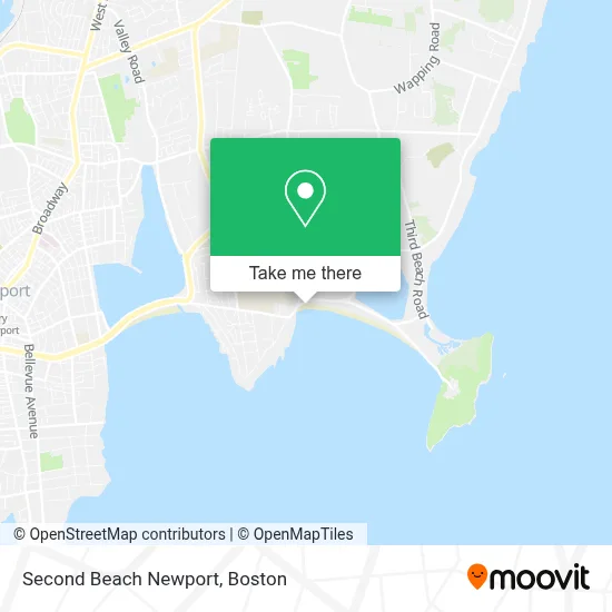 Second Beach Newport map