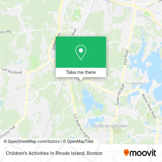 Children's Activities In Rhode Island map