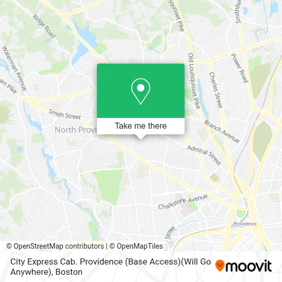 City Express Cab. Providence (Base Access)(Will Go Anywhere) map