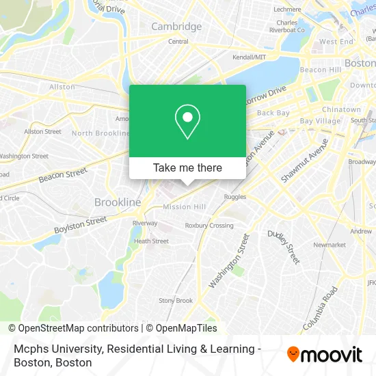 Mcphs University, Residential Living & Learning - Boston map