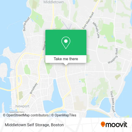 Middletown Self Storage map