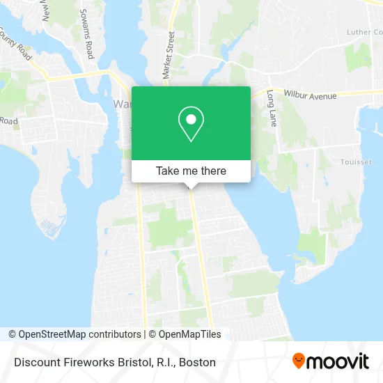 Discount Fireworks Bristol, R.I. map