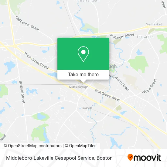 Middleboro-Lakeville Cesspool Service map