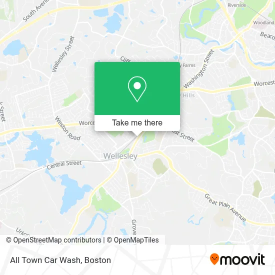 All Town Car Wash map
