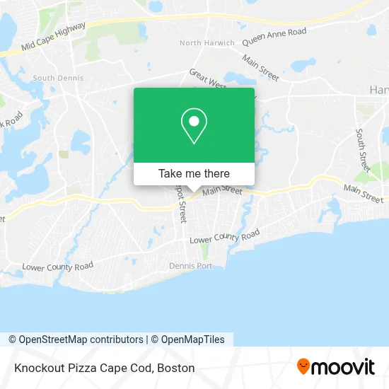 Knockout Pizza Cape Cod map