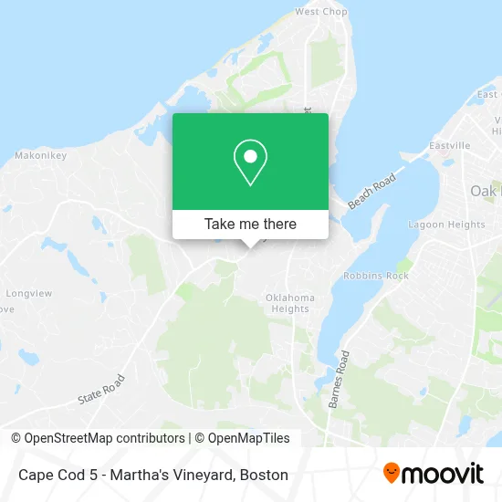 Cape Cod 5 - Martha's Vineyard map