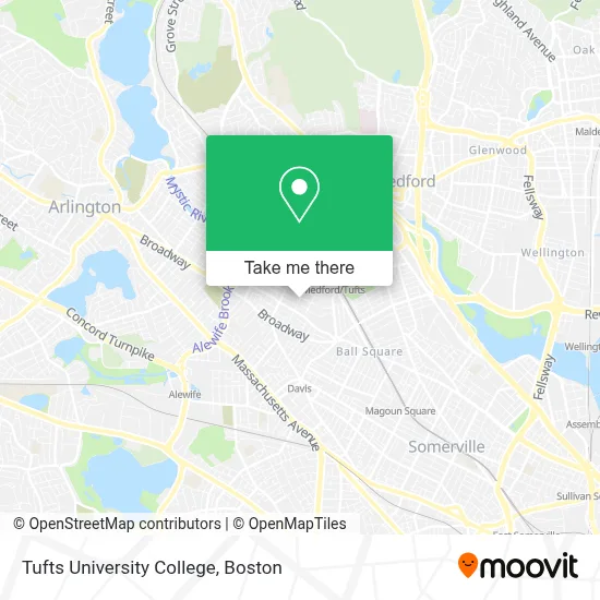Tufts University College map