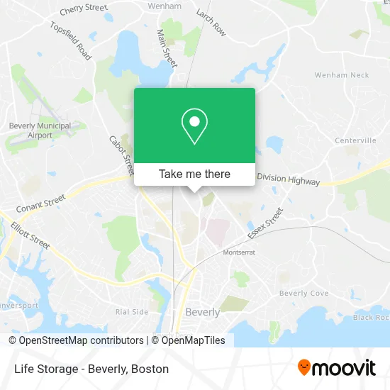 Life Storage - Beverly map