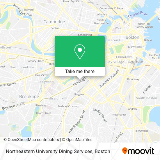 Northeastern University Dining Services map