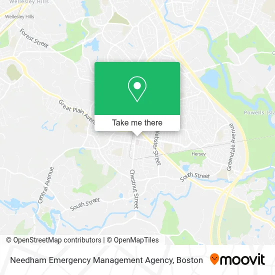 Needham Emergency Management Agency map