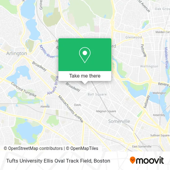Tufts University Ellis Oval Track Field map
