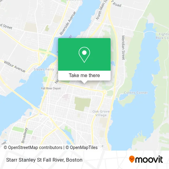 Starr Stanley St Fall River map