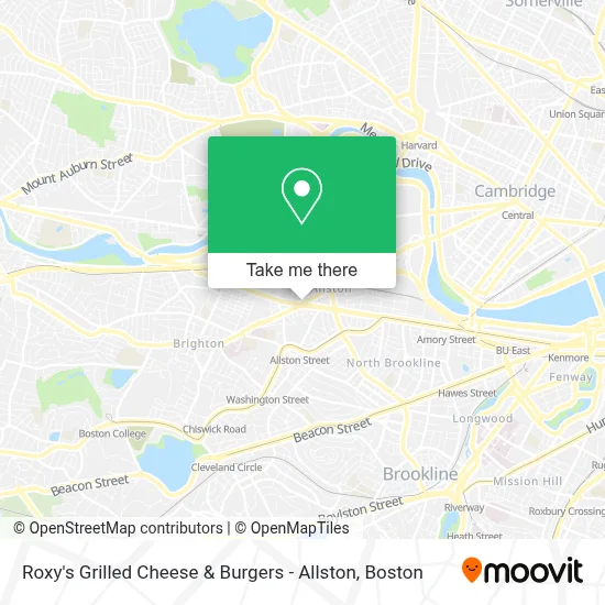 Roxy's Grilled Cheese & Burgers - Allston map