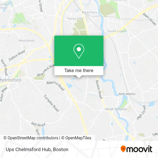 Ups Chelmsford Hub map