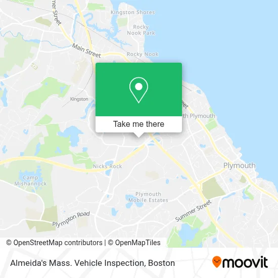 Almeida's Mass. Vehicle Inspection map