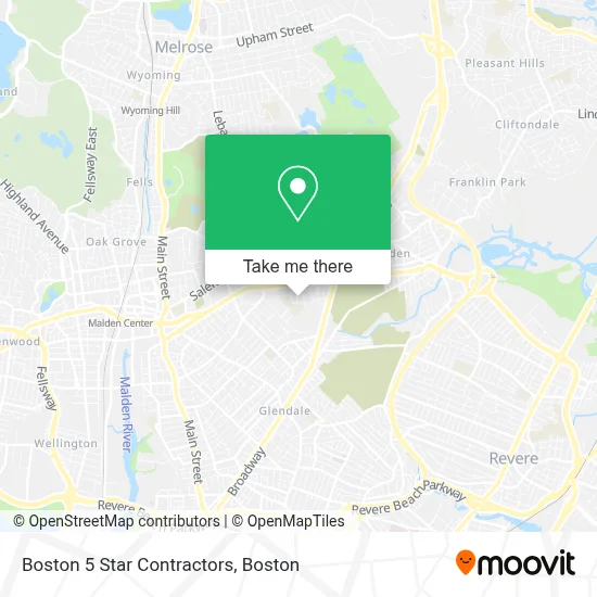 Boston 5 Star Contractors map