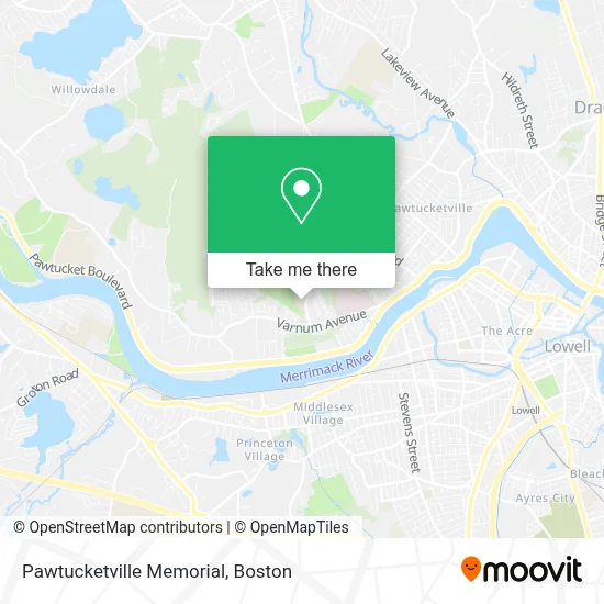 Pawtucketville Memorial map
