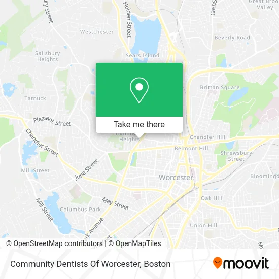 Community Dentists Of Worcester map
