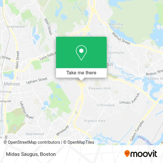 Midas Saugus map