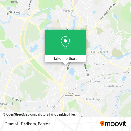 Crumbl - Dedham map