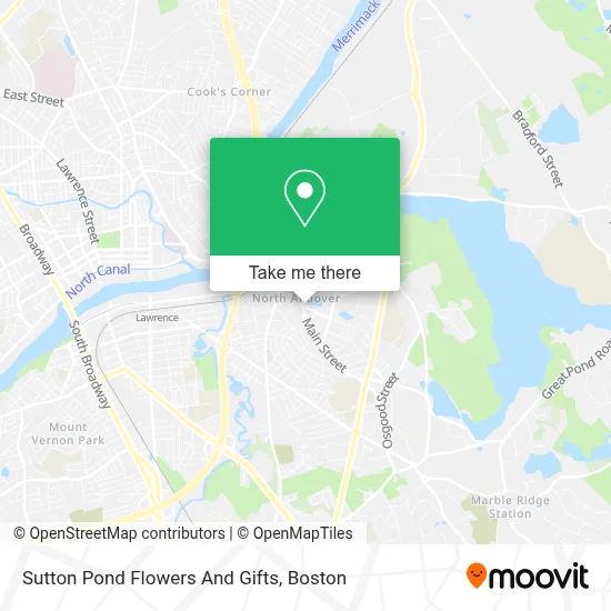 Sutton Pond Flowers And Gifts map