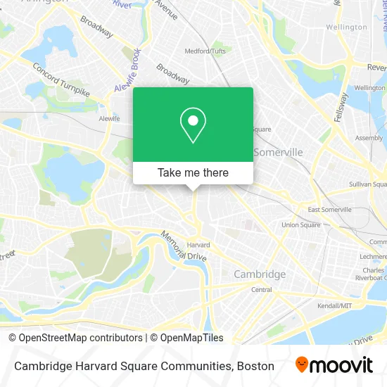 Cambridge Harvard Square Communities map