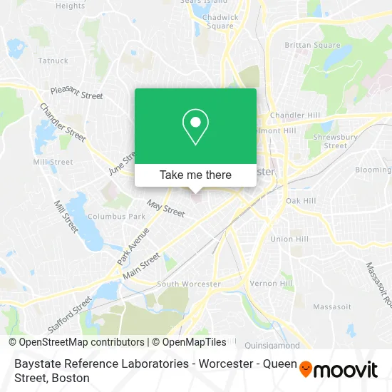 Baystate Reference Laboratories - Worcester - Queen Street map
