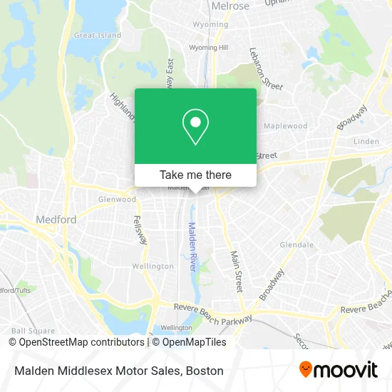 Malden Middlesex Motor Sales map
