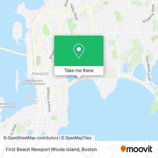 First Beach Newport Rhode Island map