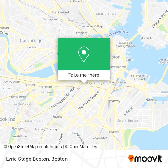 Lyric Stage Boston map