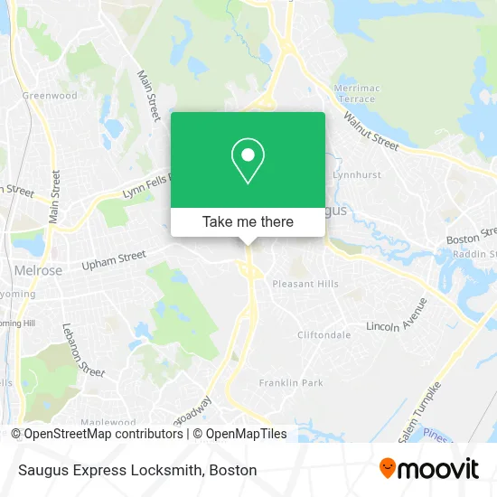 Saugus Express Locksmith map