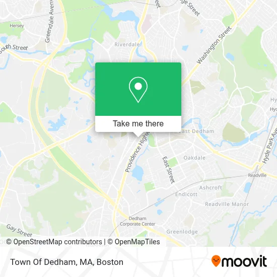Town Of Dedham, MA map