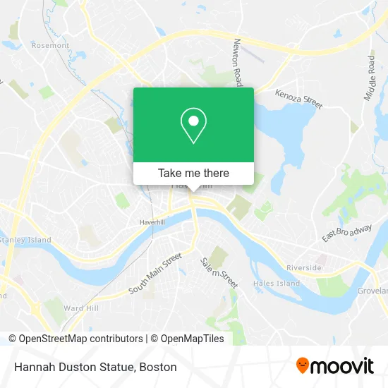 Hannah Duston Statue map