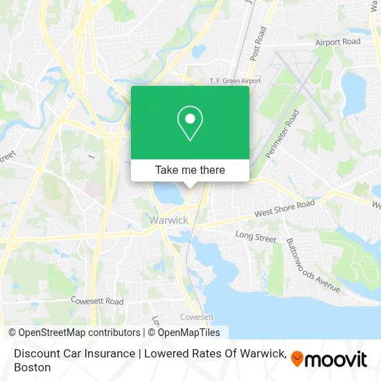 Discount Car Insurance | Lowered Rates Of Warwick map