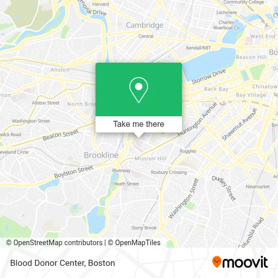 Blood Donor Center map