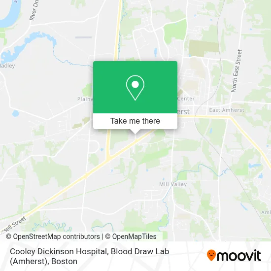 Cooley Dickinson Hospital, Blood Draw Lab (Amherst) map