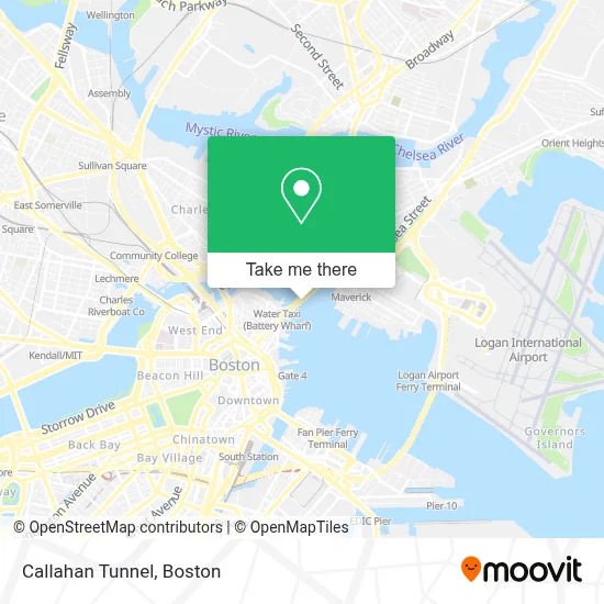 Callahan Tunnel map