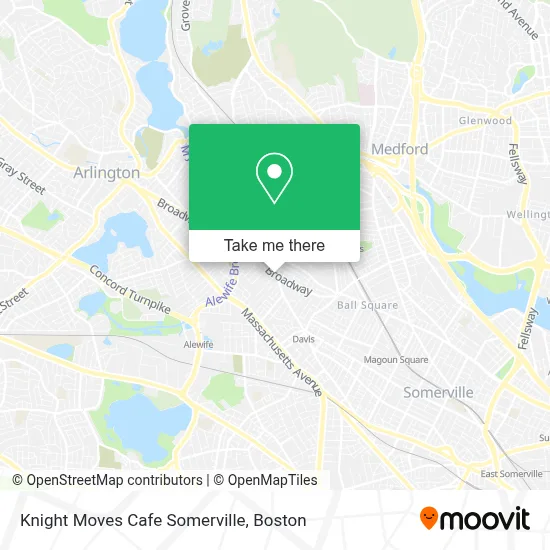 Knight Moves Cafe Somerville map