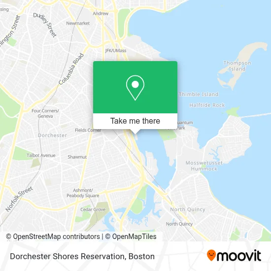 Dorchester Shores Reservation map